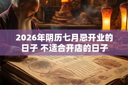 2026年阴历七月忌开业的日子 不适合开店的日子