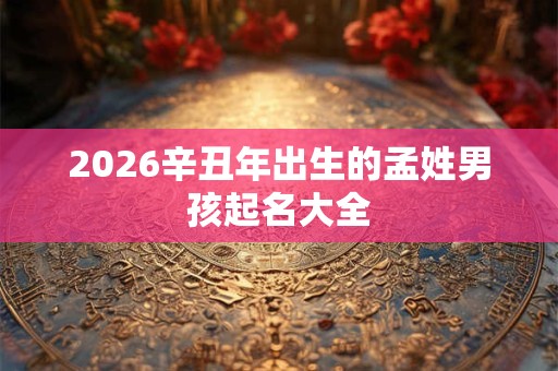 2026辛丑年出生的孟姓男孩起名大全