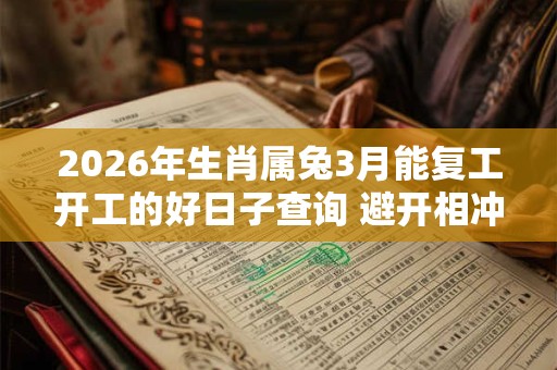 2026年生肖属兔3月能复工开工的好日子查询 避开相冲生肖 2026年生肖属兔3月能复工开工的好日子查询 避开相冲生肖