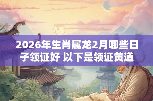2026年生肖属龙2月哪些日子领证好 以下是领证黄道吉日 2026年生肖属龙2月哪些日子领证好 以下是领证黄道吉日