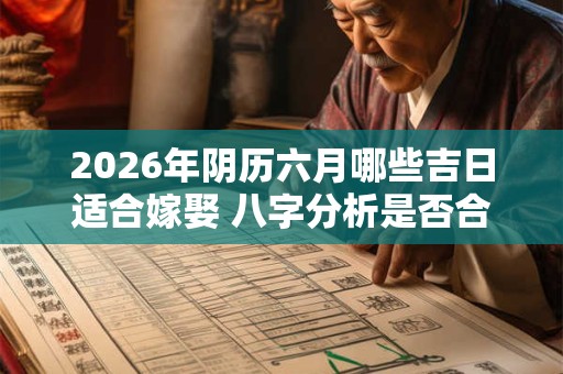 2026年阴历六月哪些吉日适合嫁娶 八字分析是否合适 2026年阴历六月哪些吉日适合嫁娶 八字分析是否合适