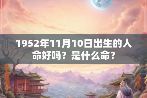 1952年11月10日出生的人命好吗?是什么命? 1952年11月10日出生的人命好吗?是什么命?