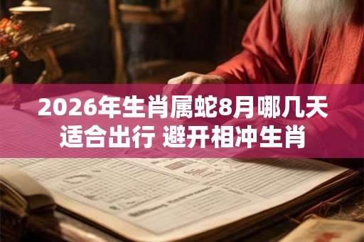 2026年生肖属蛇8月哪几天适合出行 避开相冲生肖 2026年生肖属蛇8月哪几天适合出行 避开相冲生肖