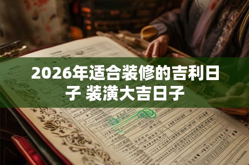 2026年适合装修的吉利日子 装潢大吉日子 2026年适合装修的吉利日子 装潢大吉日子