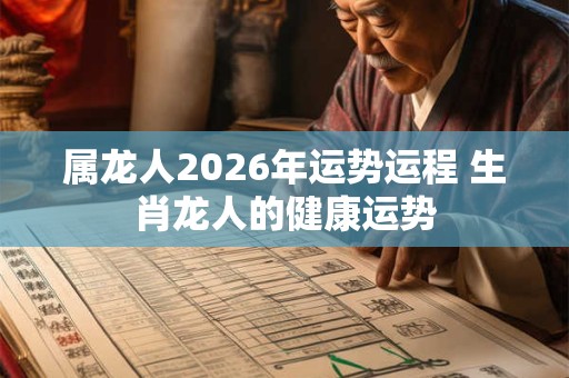 属龙人2026年运势运程 生肖龙人的健康运势