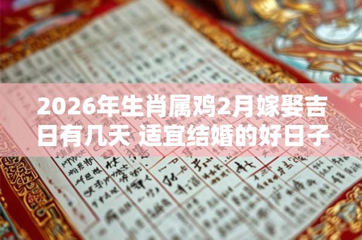 2026年生肖属鸡2月嫁娶吉日有几天 适宜结婚的好日子 2026年生肖属鸡2月嫁娶吉日有几天 适宜结婚的好日子