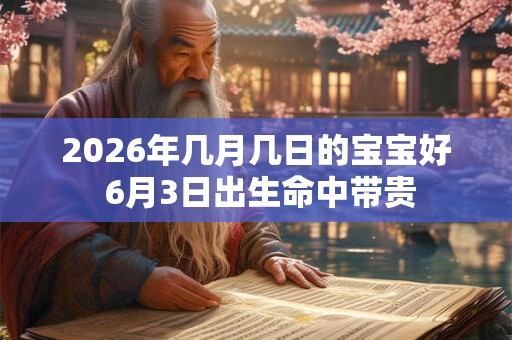 2026年几月几日的宝宝好 6月3日出生命中带贵 2026年几月几日的宝宝好 6月3日出生命中带贵