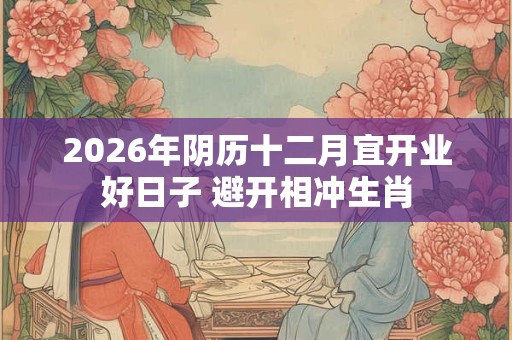 2026年阴历十二月宜开业好日子 避开相冲生肖 2026年阴历十二月宜开业好日子 避开相冲生肖