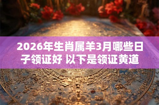 2026年生肖属羊3月哪些日子领证好 以下是领证黄道吉日