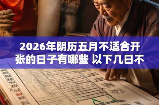 2026年阴历五月不适合开张的日子有哪些 以下几日不宜做生意 2026年阴历五月不适合开张的日子有哪些 以下几日不宜做生意