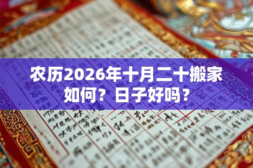 农历2026年十月二十搬家如何?日子好吗? 农历2026年十月二十搬家如何?日子好吗?