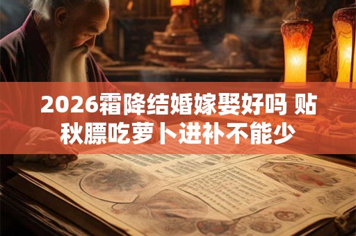 2026霜降结婚嫁娶好吗 贴秋膘吃萝卜进补不能少