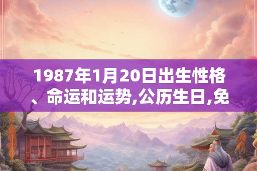 1987年1月20日出生性格、命运和运势,公历生日,免费算命 1987年1月20日出生性格、命运和运势,公历生日,免费算命