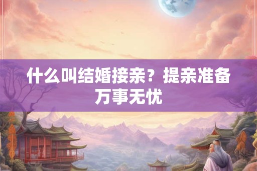 什么叫结婚接亲?提亲准备万事无忧 什么叫结婚接亲?提亲准备万事无忧