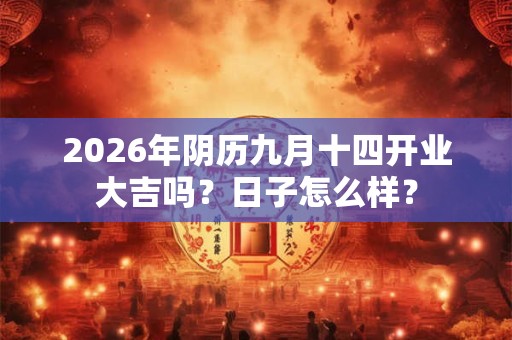 2026年阴历九月十四开业大吉吗？日子怎么样？