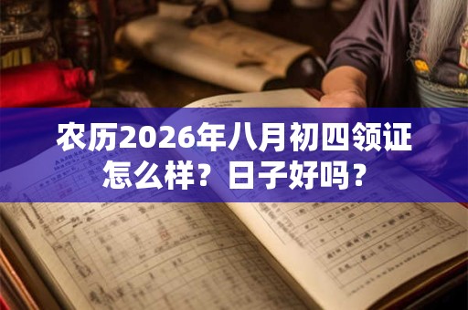 农历2026年八月初四领证怎么样？日子好吗？