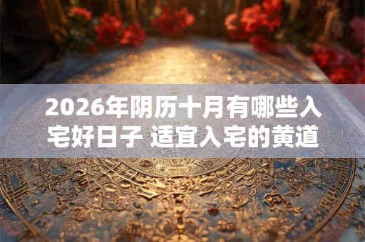 2026年阴历十月有哪些入宅好日子 适宜入宅的黄道吉日 2026年阴历十月有哪些入宅好日子 适宜入宅的黄道吉日