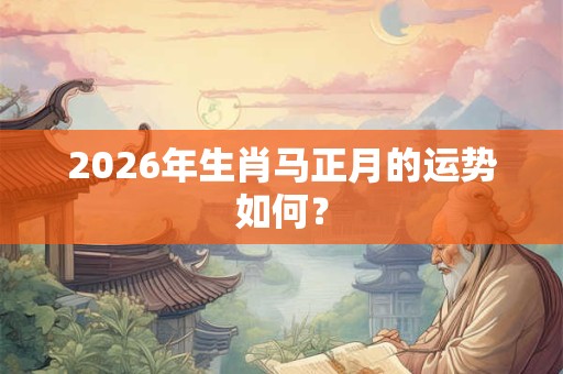 2026年生肖马正月的运势如何? 2026年生肖马正月的运势如何?