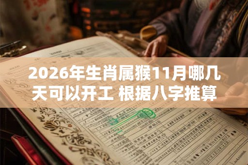 2026年生肖属猴11月哪几天可以开工 根据八字推算