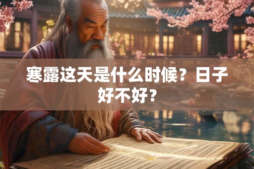 寒露这天是什么时候？日子好不好？