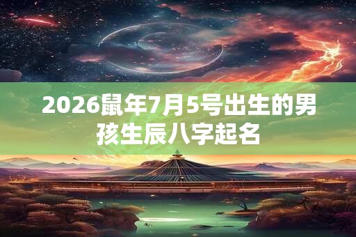 2026鼠年7月5号出生的男孩生辰八字起名 2026鼠年7月5号出生的男孩生辰八字起名
