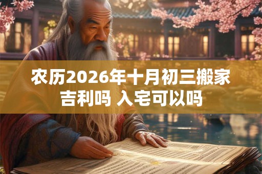 农历2026年十月初三搬家吉利吗 入宅可以吗