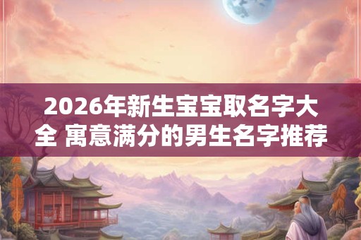 2026年新生宝宝取名字大全 寓意满分的男生名字推荐 2026年新生宝宝取名字大全 寓意满分的男生名字推荐
