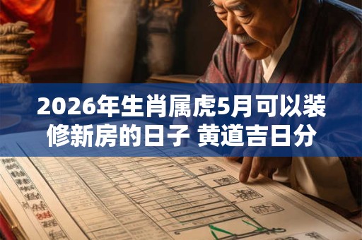 2026年生肖属虎5月可以装修新房的日子 黄道吉日分析