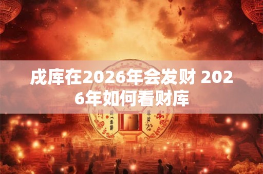 戌库在2026年会发财 2026年如何看财库 戌库在2026年会发财 2026年如何看财库