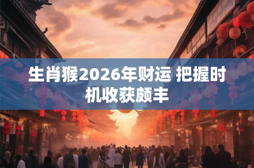 生肖猴2026年财运 把握时机收获颇丰 生肖猴2026年财运 把握时机收获颇丰