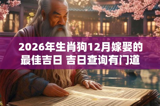 2026年生肖狗12月嫁娶的最佳吉日 吉日查询有门道 2026年生肖狗12月嫁娶的最佳吉日 吉日查询有门道