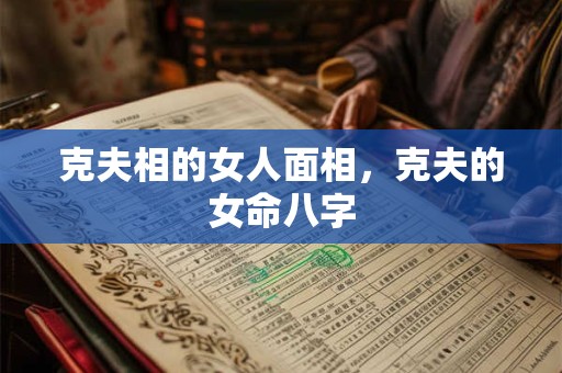 克夫相的女人面相,克夫的女命八字 克夫相的女人面相,克夫的女命八字