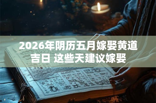 2026年阴历五月嫁娶黄道吉日 这些天建议嫁娶 2026年阴历五月嫁娶黄道吉日 这些天建议嫁娶
