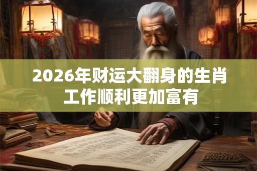 2026年财运大翻身的生肖 工作顺利更加富有 2026年财运大翻身的生肖 工作顺利更加富有