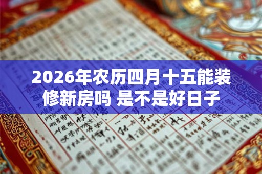 2026年农历四月十五能装修新房吗 是不是好日子 2026年农历四月十五能装修新房吗 是不是好日子