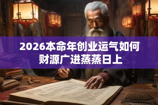 2026本命年创业运气如何 财源广进蒸蒸日上