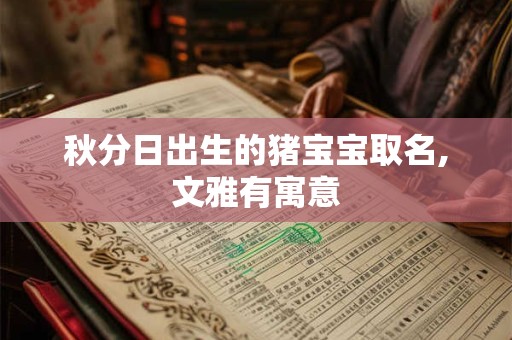 秋分日出生的猪宝宝取名,文雅有寓意