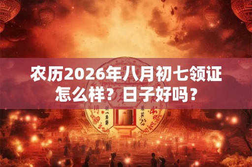 农历2026年八月初七领证怎么样？日子好吗？