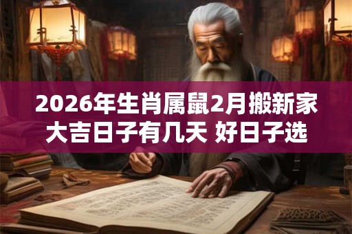 2026年生肖属鼠2月搬新家大吉日子有几天 好日子选择 2026年生肖属鼠2月搬新家大吉日子有几天 好日子选择