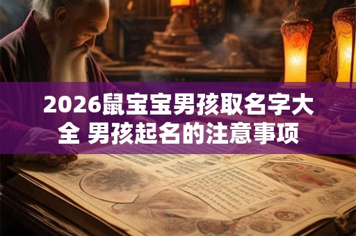 2026鼠宝宝男孩取名字大全 男孩起名的注意事项