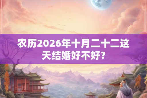 农历2026年十月二十二这天结婚好不好? 农历2026年十月二十二这天结婚好不好?