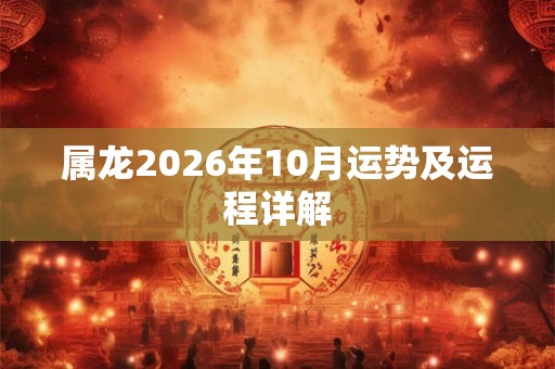 属龙2026年10月运势及运程详解 属龙2026年10月运势及运程详解