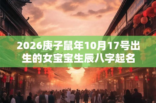 2026庚子鼠年10月17号出生的女宝宝生辰八字起名 2026庚子鼠年10月17号出生的女宝宝生辰八字起名