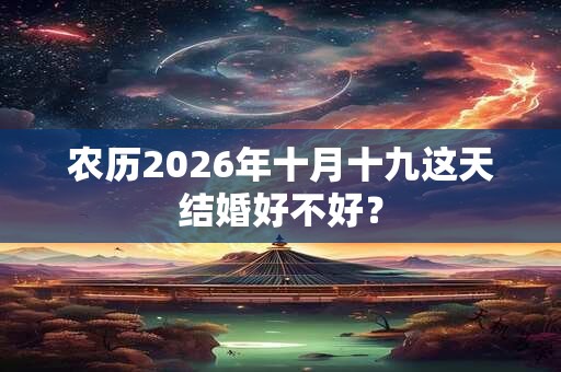 农历2026年十月十九这天结婚好不好？