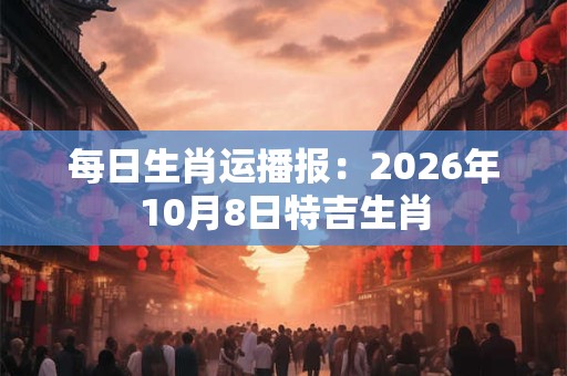每日生肖运播报:2026年10月8日特吉生肖 每日生肖运播报:2026年10月8日特吉生肖