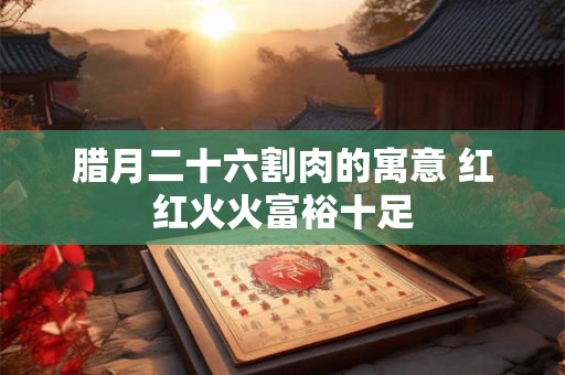 腊月二十六割肉的寓意 红红火火富裕十足