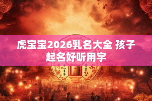虎宝宝2026乳名大全 孩子起名好听用字 虎宝宝2026乳名大全 孩子起名好听用字