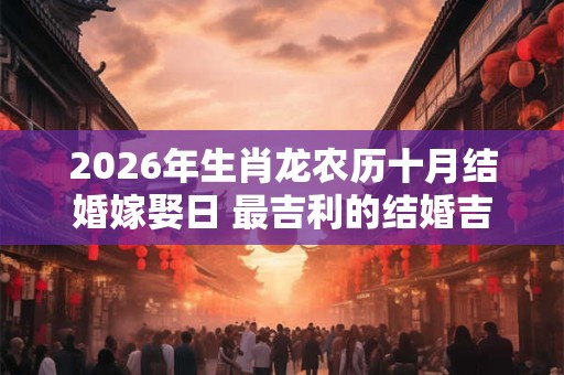 2026年生肖龙农历十月结婚嫁娶日 最吉利的结婚吉日一览表