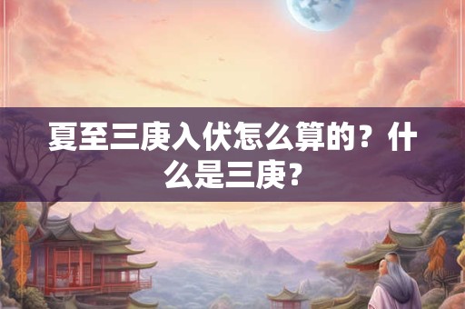 夏至三庚入伏怎么算的？什么是三庚？