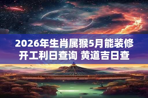 2026年生肖属猴5月能装修开工利日查询 黄道吉日查询 2026年生肖属猴5月能装修开工利日查询 黄道吉日查询